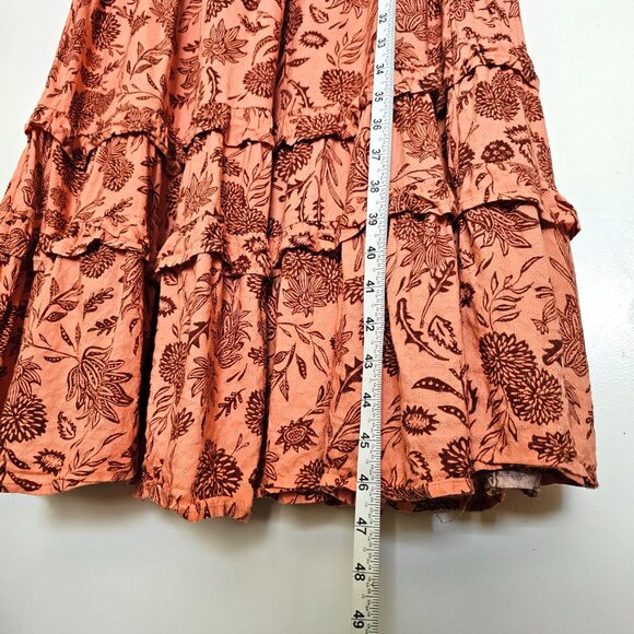 Universal Thread Floral Ruffled Flutter Sleeve Sleeveless A-Line Maxi Dress, M - Picture 6 of 12